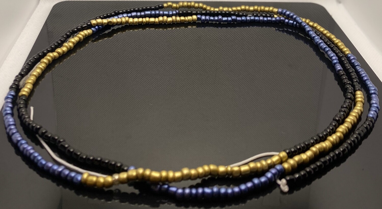 Waist beads- Gold, Black &amp; Blue