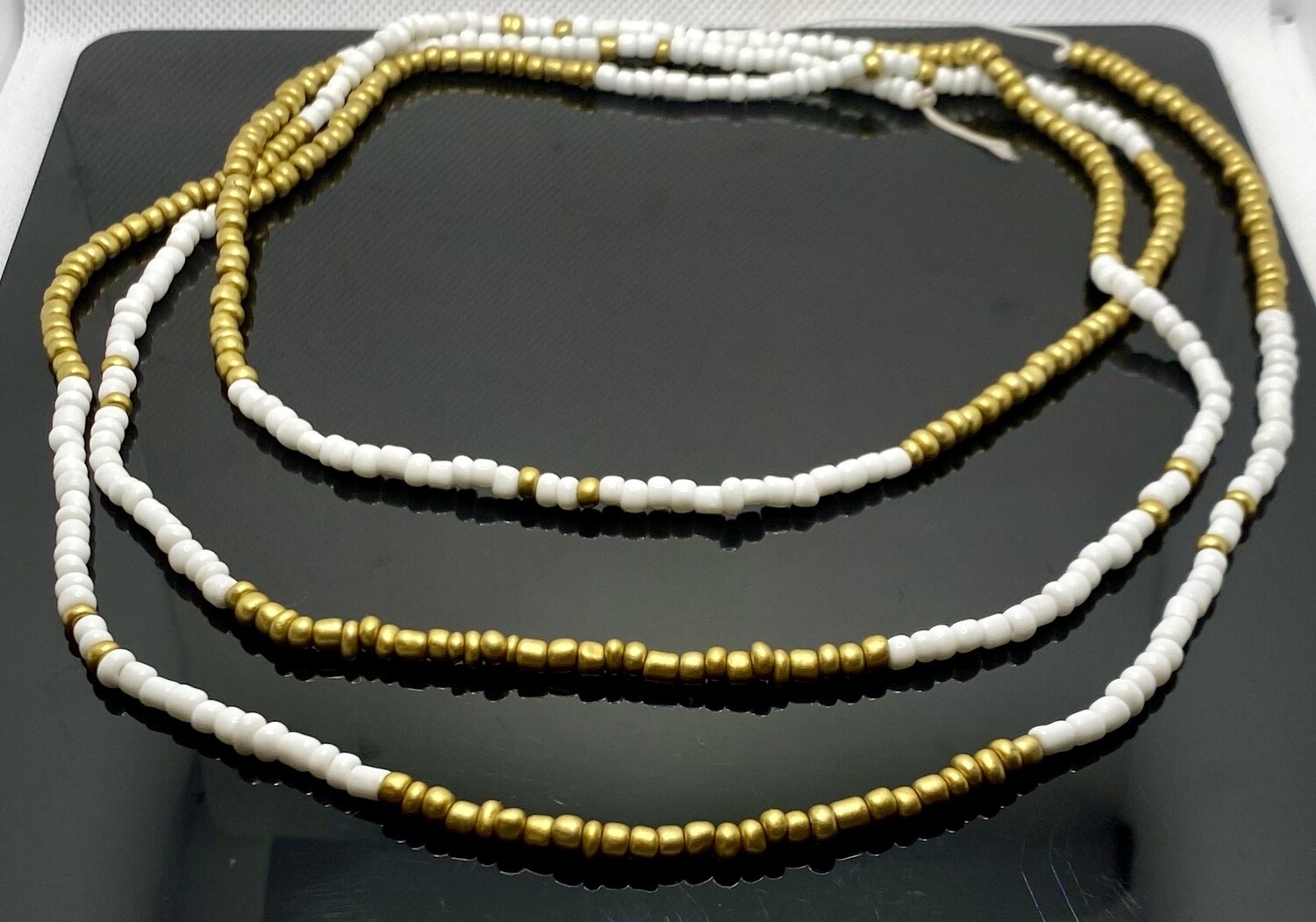 Waist beads- White &amp; Gold