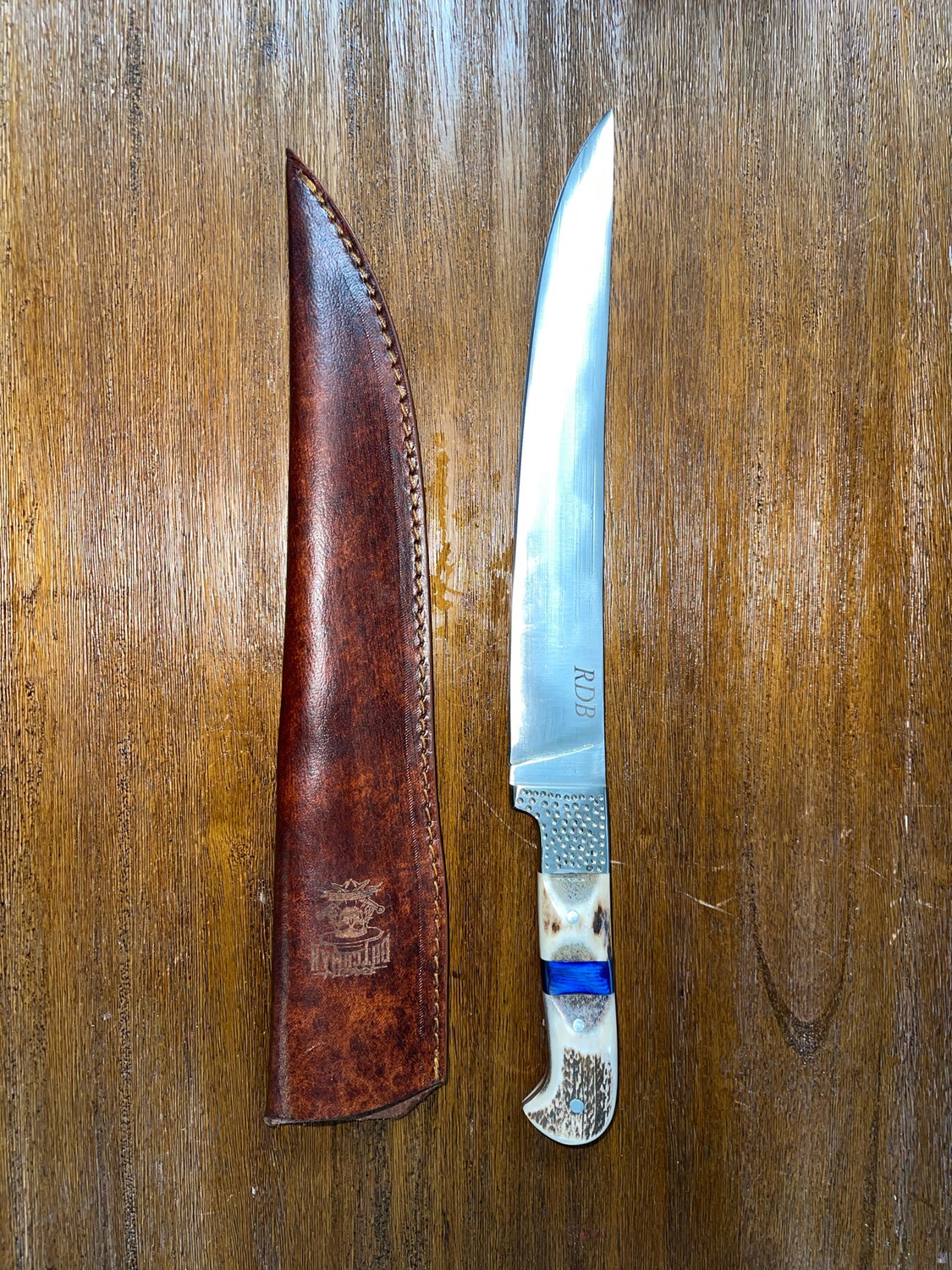 Hand D2 Steel Filet Knife With Antler Handle