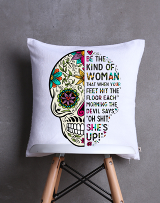 Skull Candy Cushion Cover - Oh Sh*t She's Up