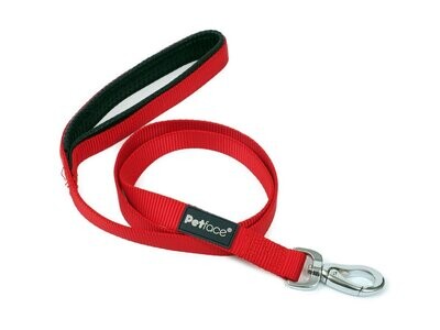PADDED NYLON DOG LEAD - MED RED 102CM - FREE SHIPPING