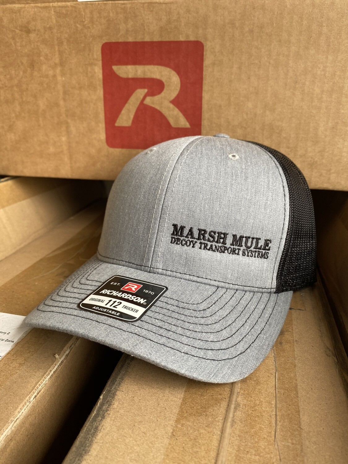 Gray and Black Offset Logo Hat