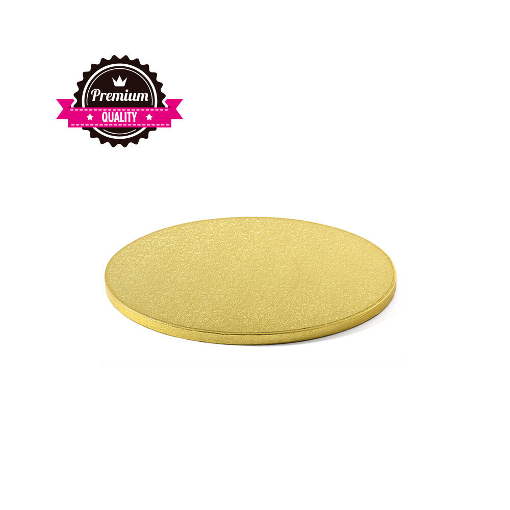 Premium Quality Rigid Round Gold Cake Board 1.2 Cm Thick