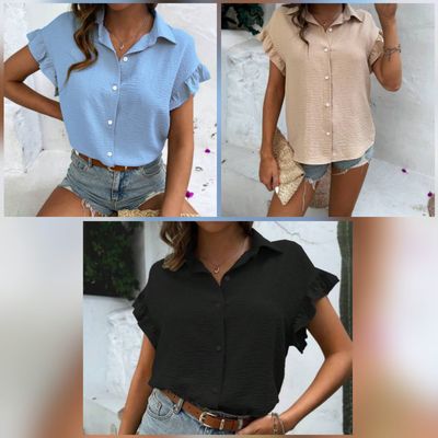 Short Sleev Front Button Chemise