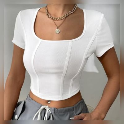 Short Sleeve Ribbed Top