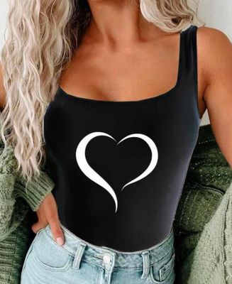Sleeveless Printed Basic Top