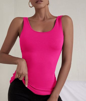 Sleeveless U-Neck Basic Top