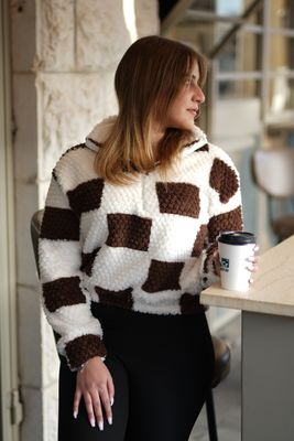 Fluffy Teddy Half Zipper Sweater
