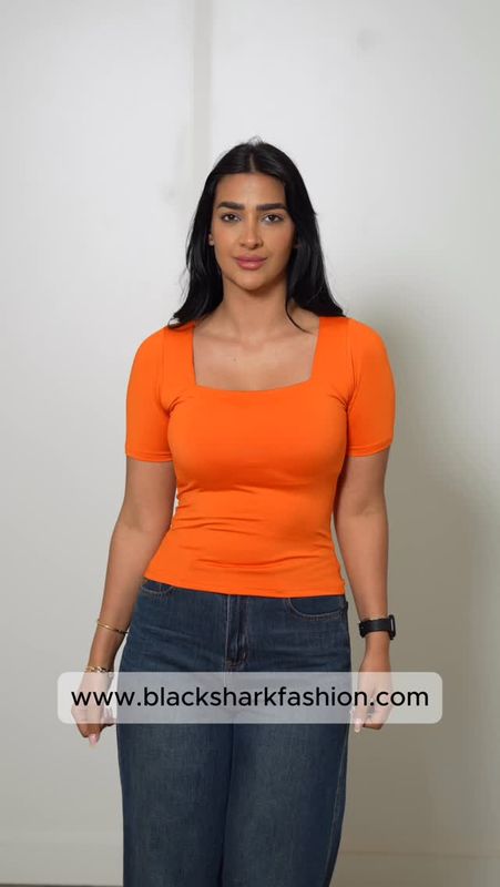 Short Sleeve Square Neck Top