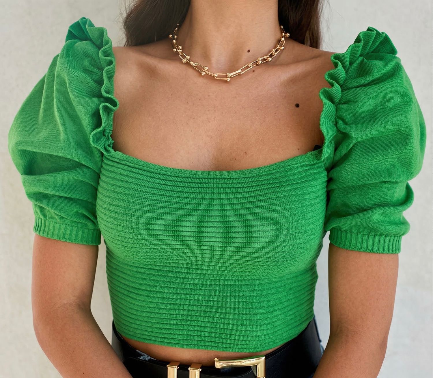 Square Neck Puff Sleeve Top