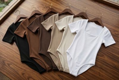 Square Neck Short Sleeve Bodysuit