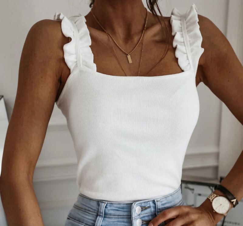 Sleeve Ruched Ribbed Top