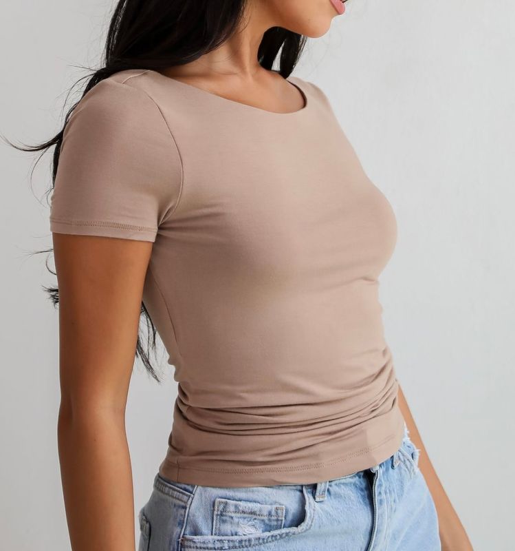 Round Neck Short Sleeve Top