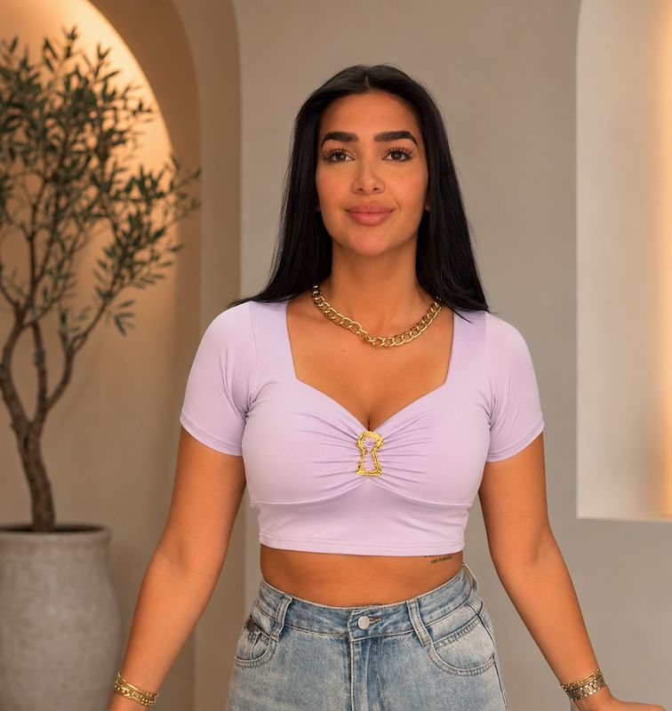Gold Rossete Short Sleeve Top
