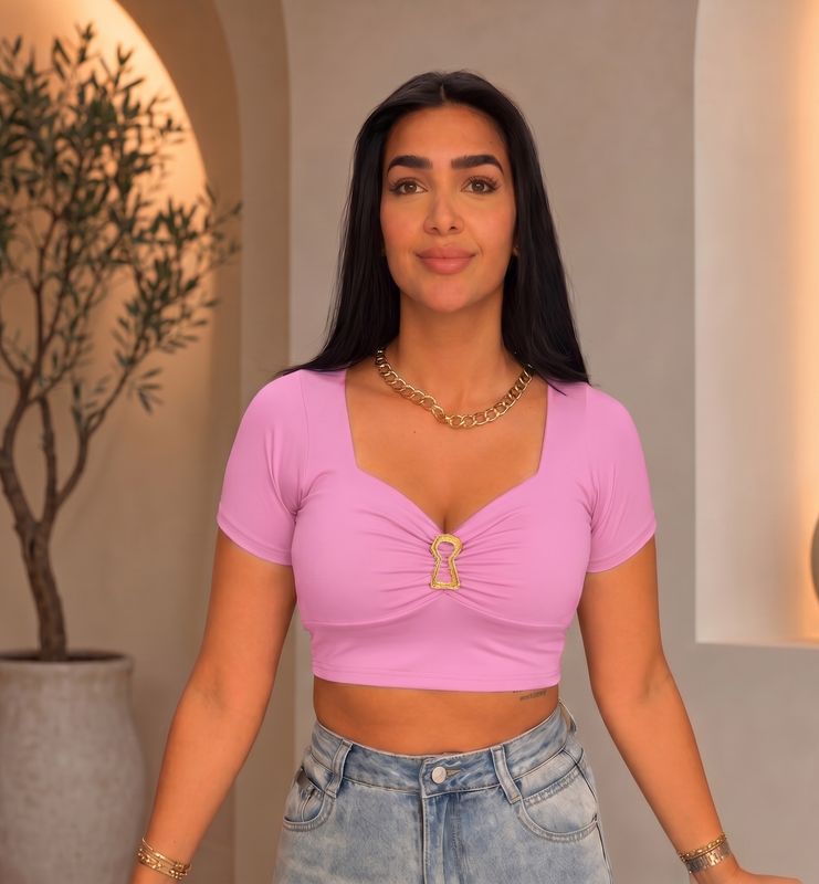 Gold Rossete Short Sleeve Top