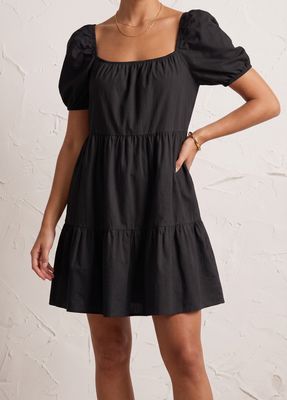 Square Neck Tiered Mini Dress