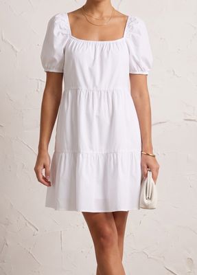 Square Neck Tiered Mini Dress