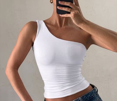 Ruched One-Shoulder Top