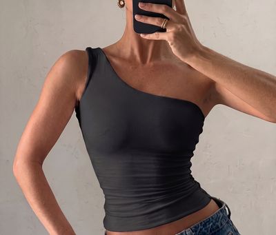 Ruched One-Shoulder Top