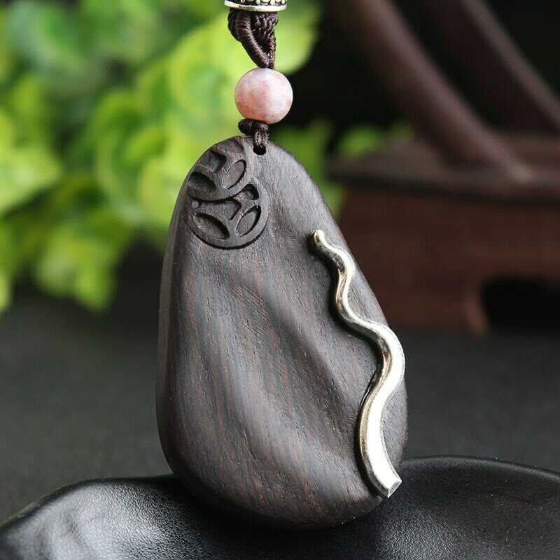Handmade Vintage Ethnic Irregular Sandalwood Pendant Necklaces