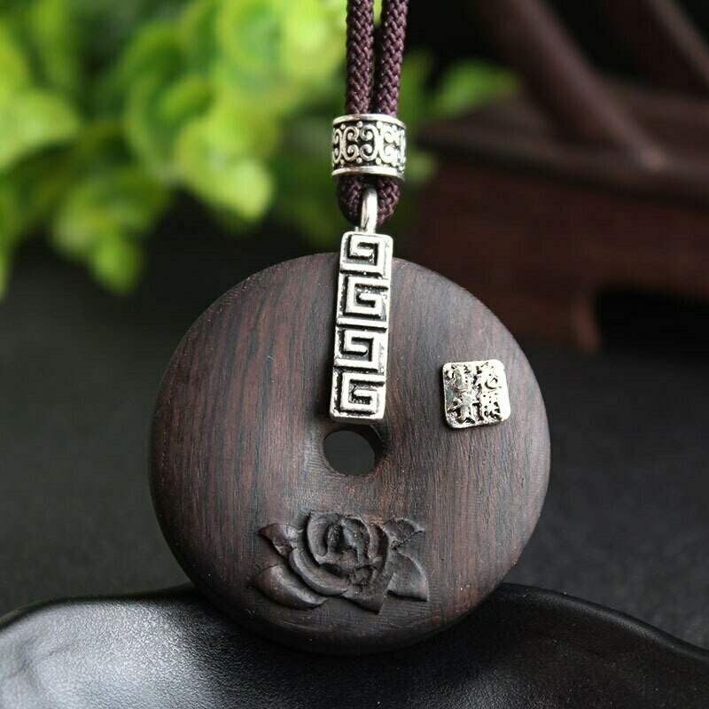 Handmade Vintage Ethnic Irregular Sandalwood Pendant Necklaces
