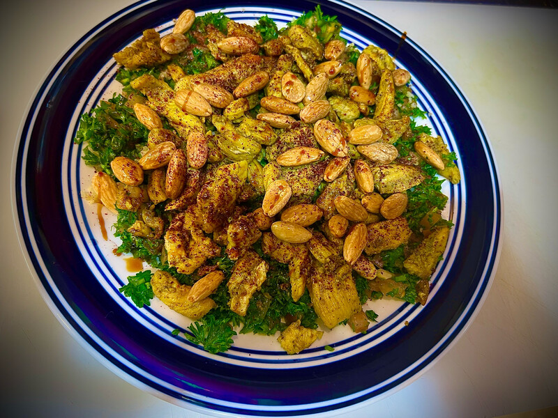 Tabbouleh chicken Shawarma salad with  sautéed almonds (NEW)