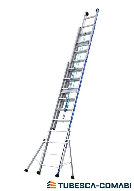 TUBESCA PLATINIUM 3 SECTION ROPE OPERATED LADDER 2.98M