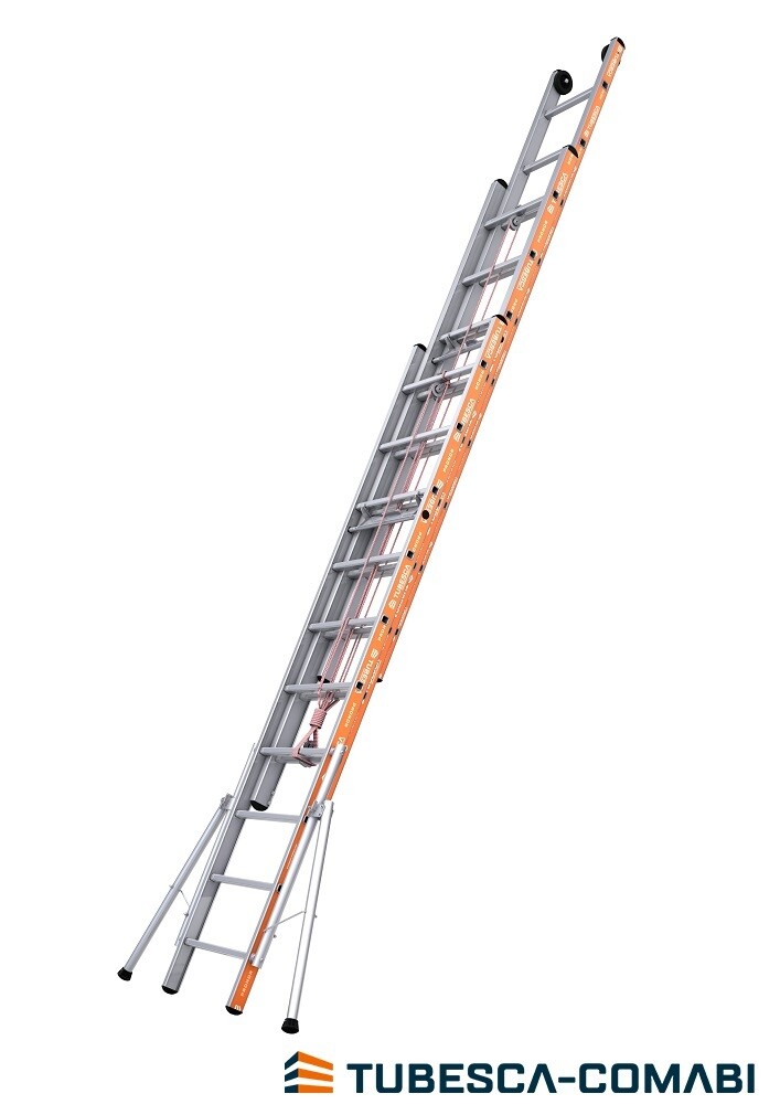 TUBESCA PRONOR 3 SECTION ROPE OPERATED LADDER 2.96M