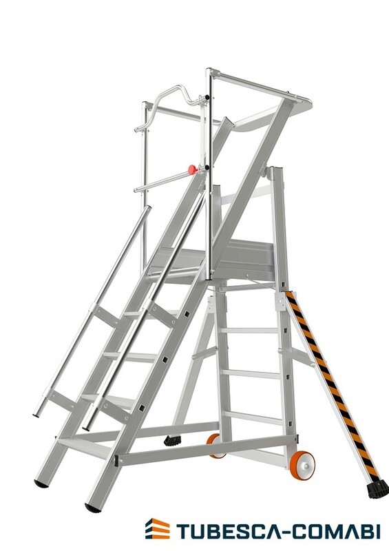 TUBESCA MOBILE WAREHOUSE SAFETY STEPLADDER 5 TREAD