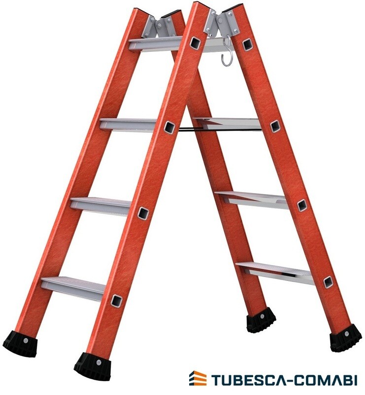 TUBESCA FIBREGLASS DOUBLE SIDED STEPLADDER 2x4 TREAD