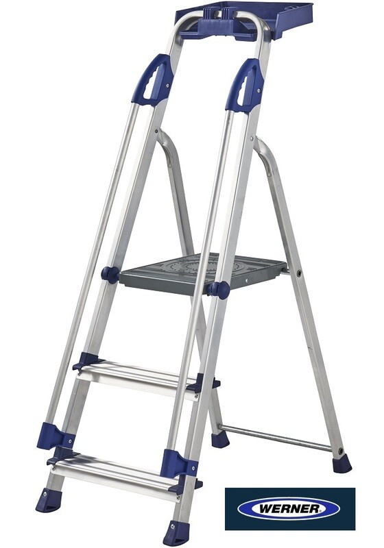 WERNER WORKSTATION PLATFORM STEPLADDER 3 TREAD