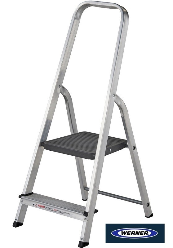 WERNER STEPLADDER 2 TREAD HIGH HANDRAIL