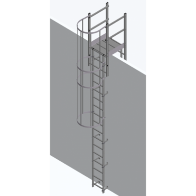 HYMER FIXED LADDERS 8.4M - ROOF PARAPET WITH HOOPS