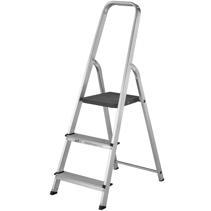 WERNER STEPLADDER 3 TREAD HIGH HANDRAIL