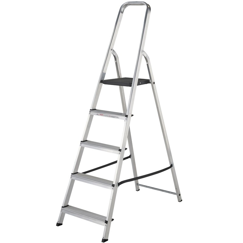 WERNER STEPLADDER 5 TREAD HIGH HANDRAIL