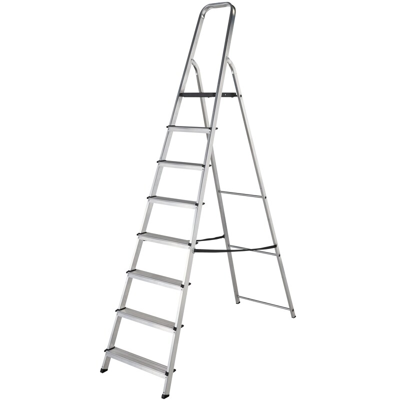 WERNER STEPLADDER 8 TREAD HIGH HANDRAIL