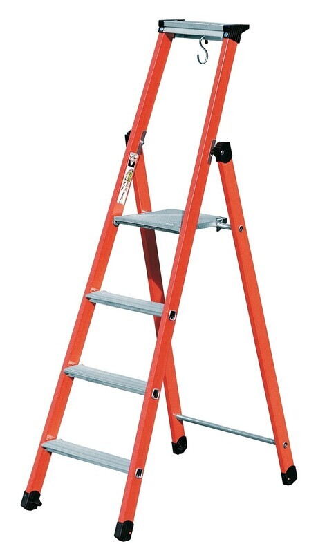 TUBESCA COMPACT FIBREGLASS PLATFORM STEPLADDER 4 TREAD