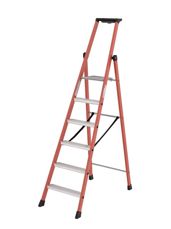 TUBESCA COMPACT FIBREGLASS PLATFORM STEPLADDER  6 TREAD