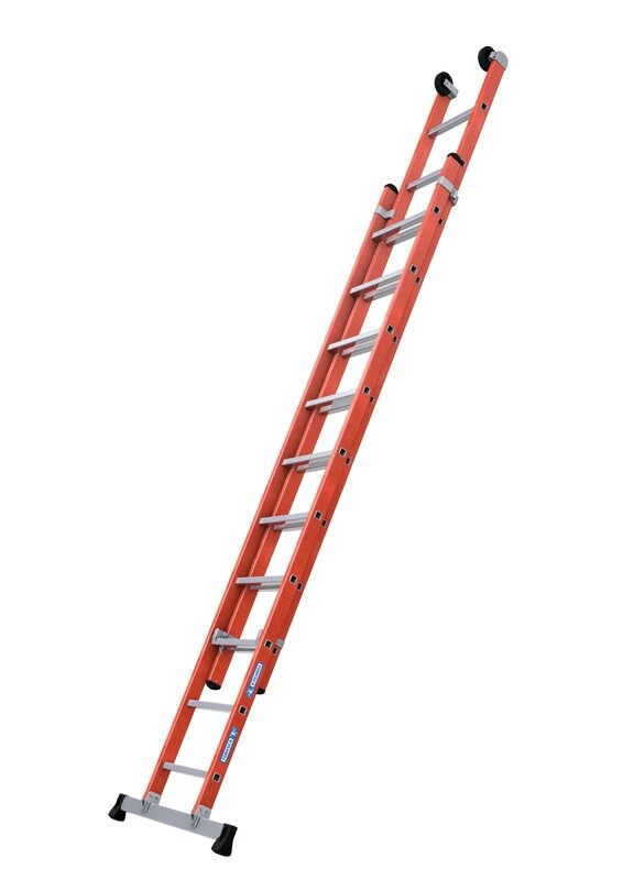 TUBESCA FIBREGLASS 2 SECTION PUSH-UP LADDERS 2.97M
