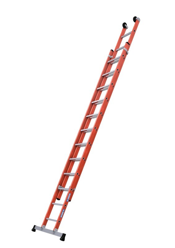 TUBESCA FIBREGLASS 2 SECTION PUSH-UP LADDERS 3.53M