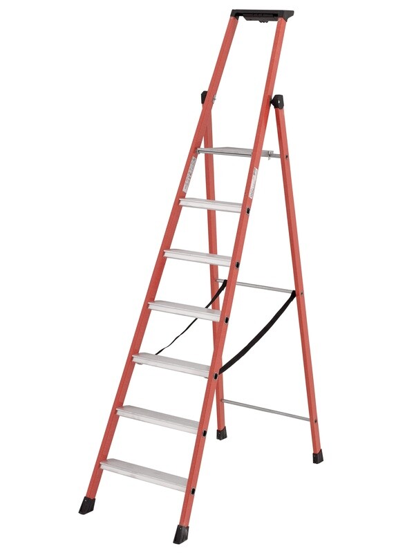 TUBESCA COMPACT FIBREGLASS PLATFORM STEPLADDER 7 TREAD
