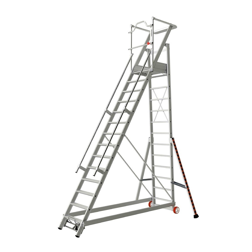 TUBESCA MOBILE WAREHOUSE SAFETY STEPLADDER 14 TREAD