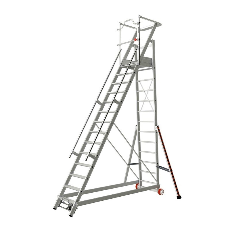 TUBESCA MOBILE WAREHOUSE SAFETY STEPLADDER 14 TREAD