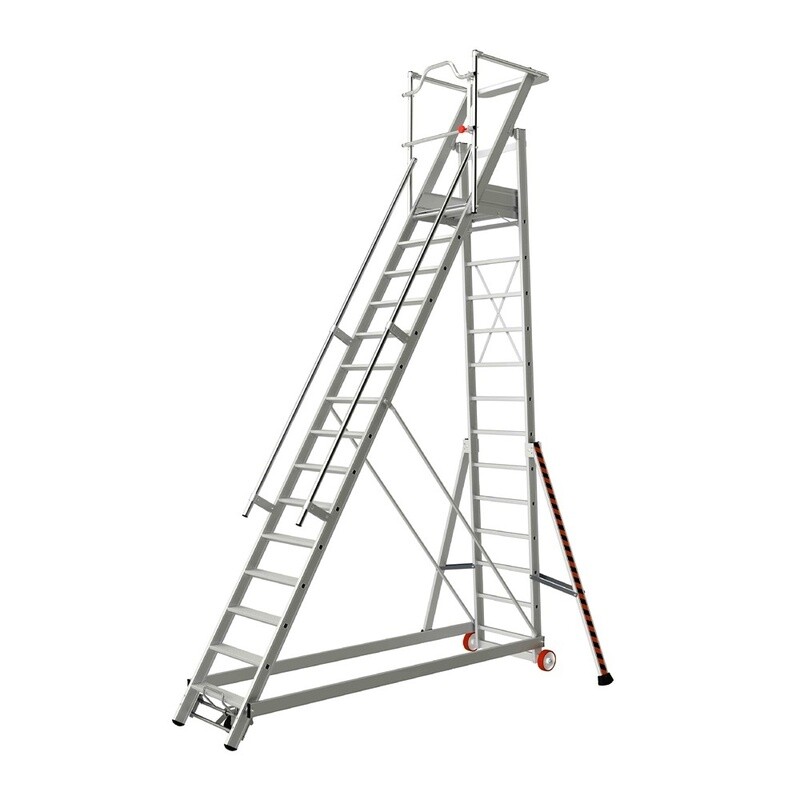 TUBESCA MOBILE WAREHOUSE SAFETY STEPLADDER 15 TREAD
