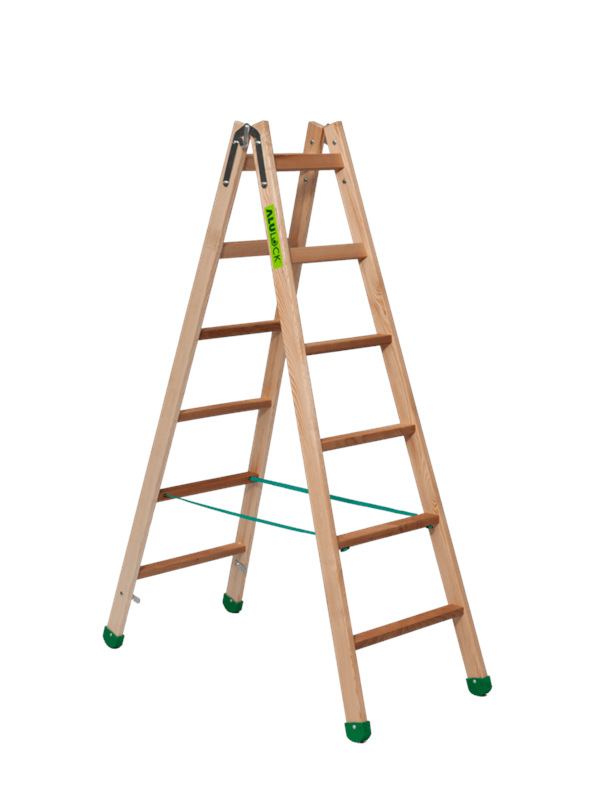 ALULOCK WOODEN RUNG LADDER DOUBLE SIDED 2 X 6