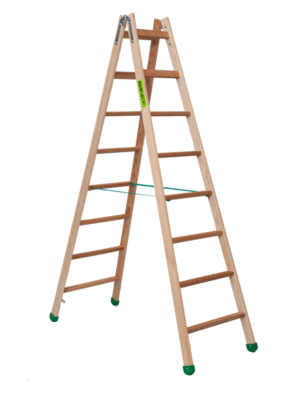 ALULOCK WOODEN RUNG LADDER DOUBLE SIDED 2 X 8