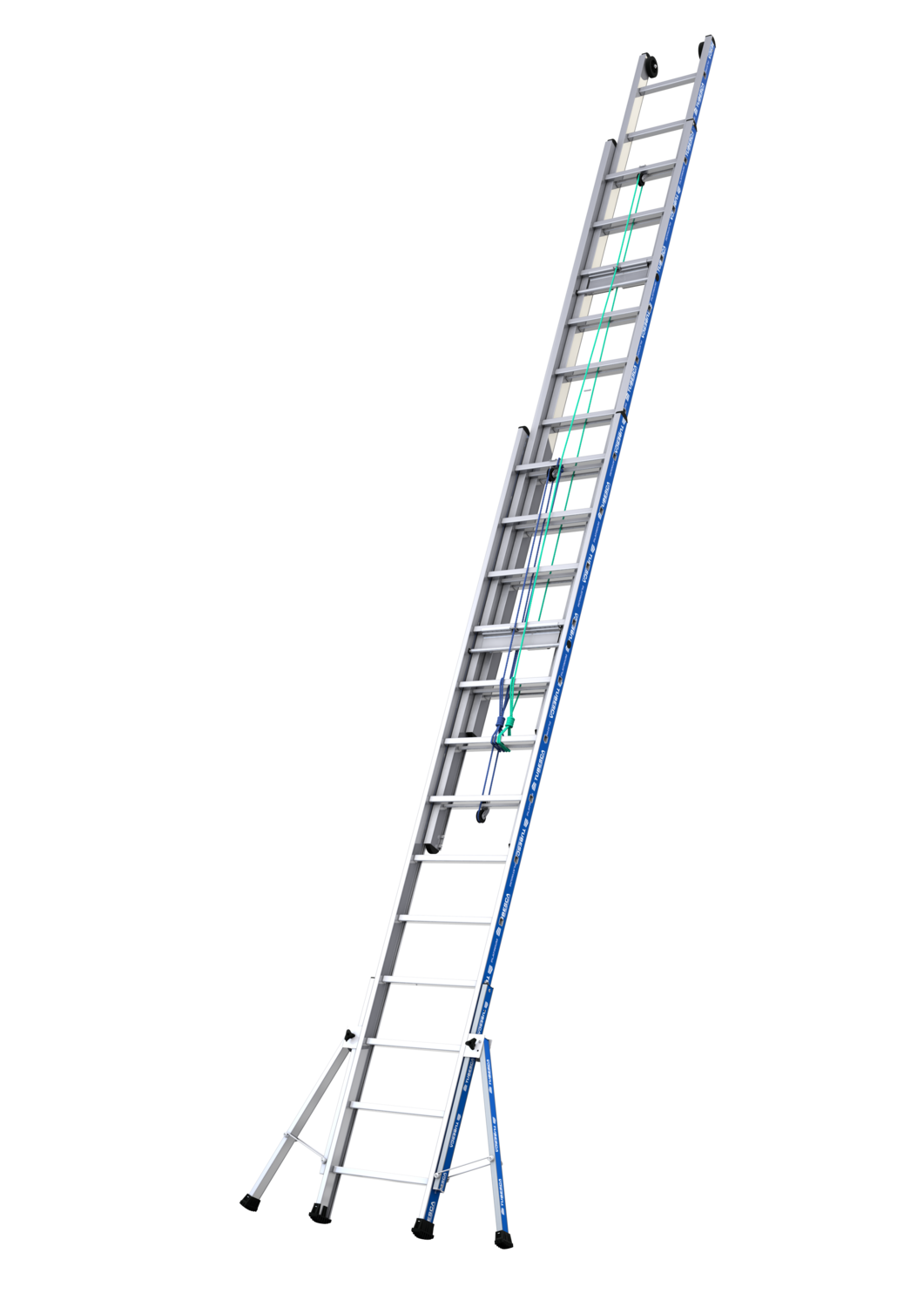 TUBESCA PLATINIUM 3 SECTION ROPE OPERATED LADDER 3.82M