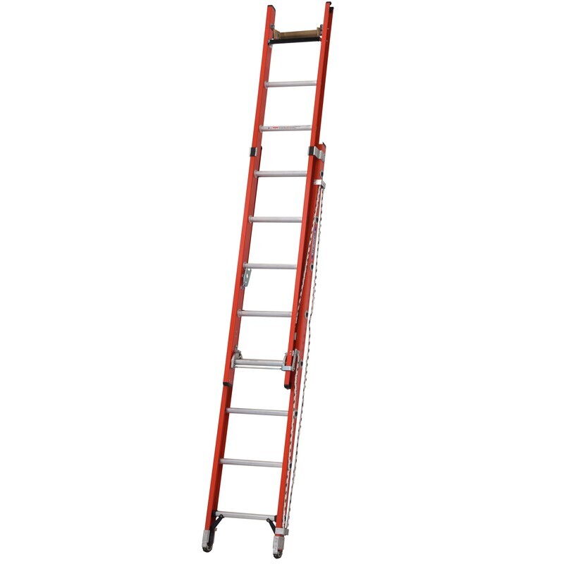 WERNER HEAVY DUTY FIBREGLASS DOUBLE EXTENSION LADDER 2.5M