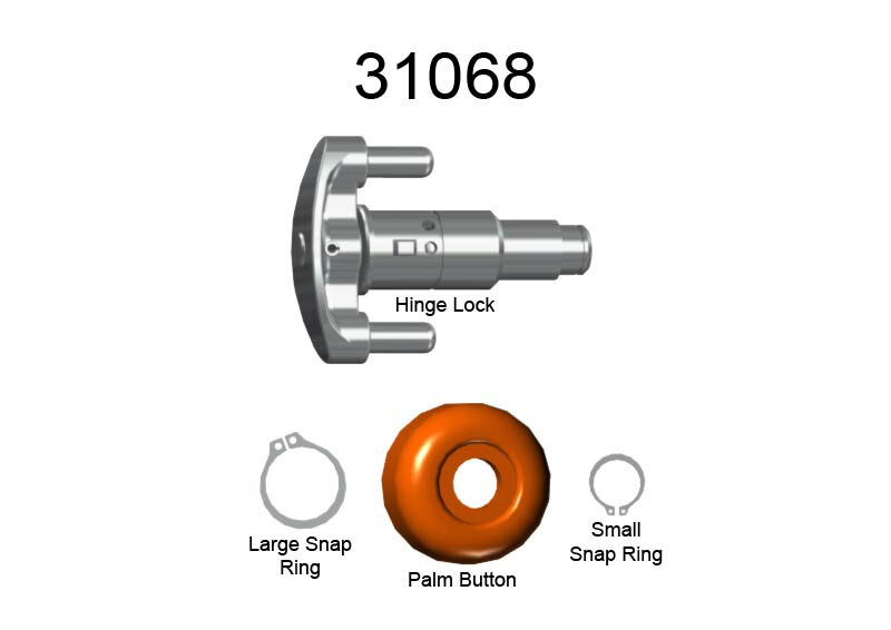 LITTLE GIANT LADDERS CLASSIC HINGE LOCK REPLACEMENT KIT (2-PIECE PALM BUTTON)