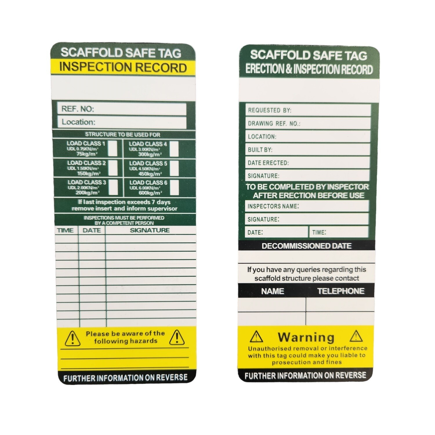 SCAFF TAG INSERTS (10)
